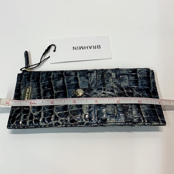NWT🔥Beautiful Blue-Grey Brahmin Wallet slim size for small Brahmin Bags - Picture 8 of 11